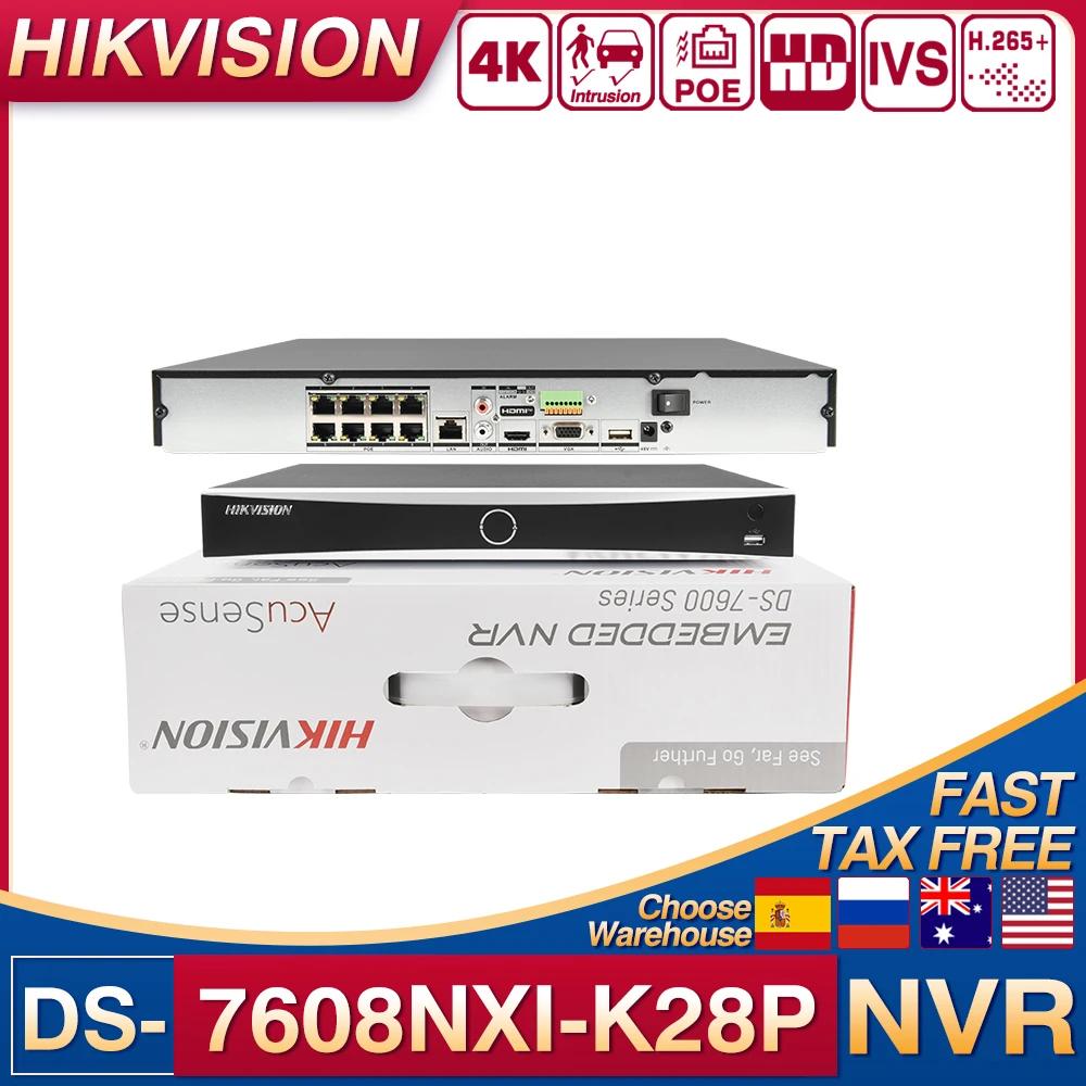 Hikvision  ȸ ν AcuSense NVR Ʈũ  , 4K 8CH 8POE DS-7608NXI-K2/8P .265 + 2SATA